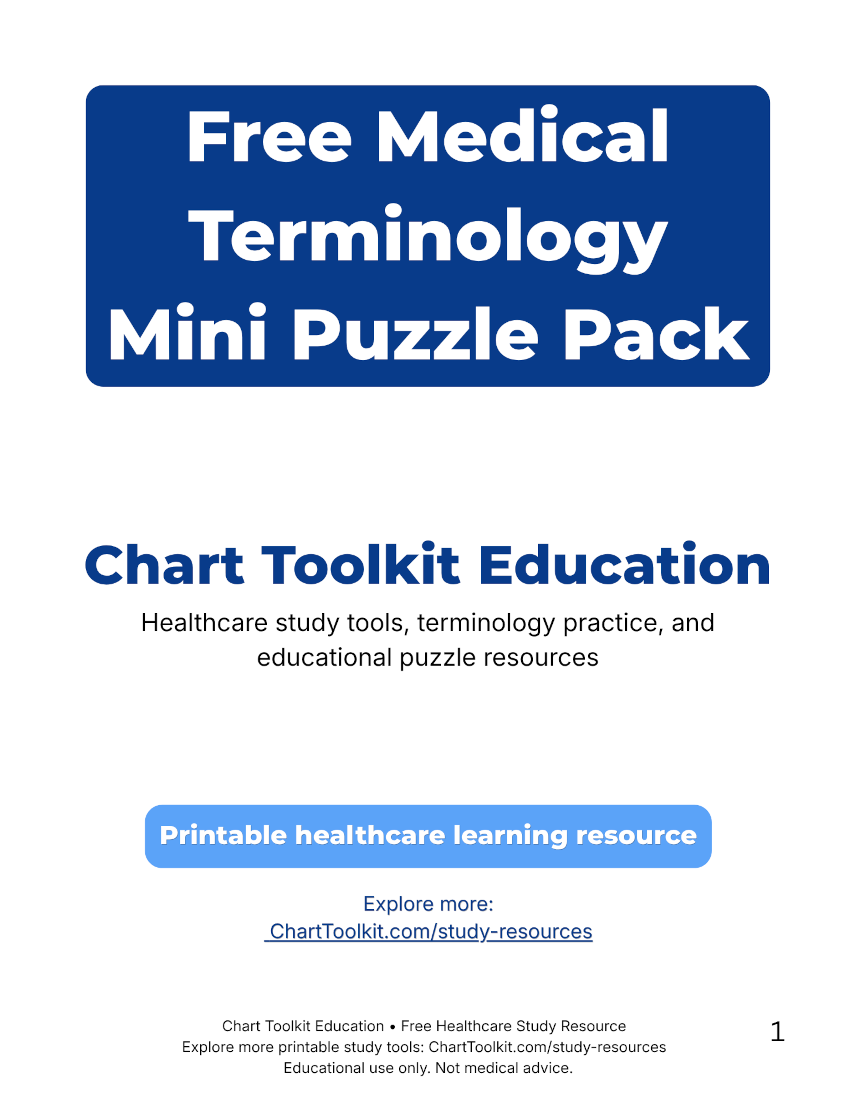Preview of the Medical Terminology Mini Pack printable resource